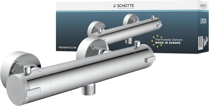 SCHÜTTE 52465 LONDON Thermostat Duscharmatur, Brausethermostat Brausearmatur, Mischbatterie mit Verb