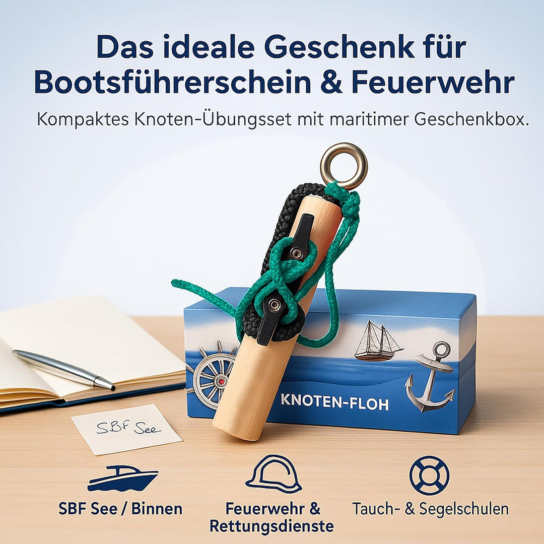 Knoten Übungsset Knoten Lernen für SBF See Bootsführerschein & Feuerwehr, Knotenübungsgerät inkl. Kn