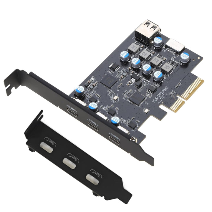 USB C PCIe-Erweiterungskarte 5 Anschlüsse, PCIe 4X to USB 3.2 gen2 10 Gpbs mit 3 USB C & 2 internen