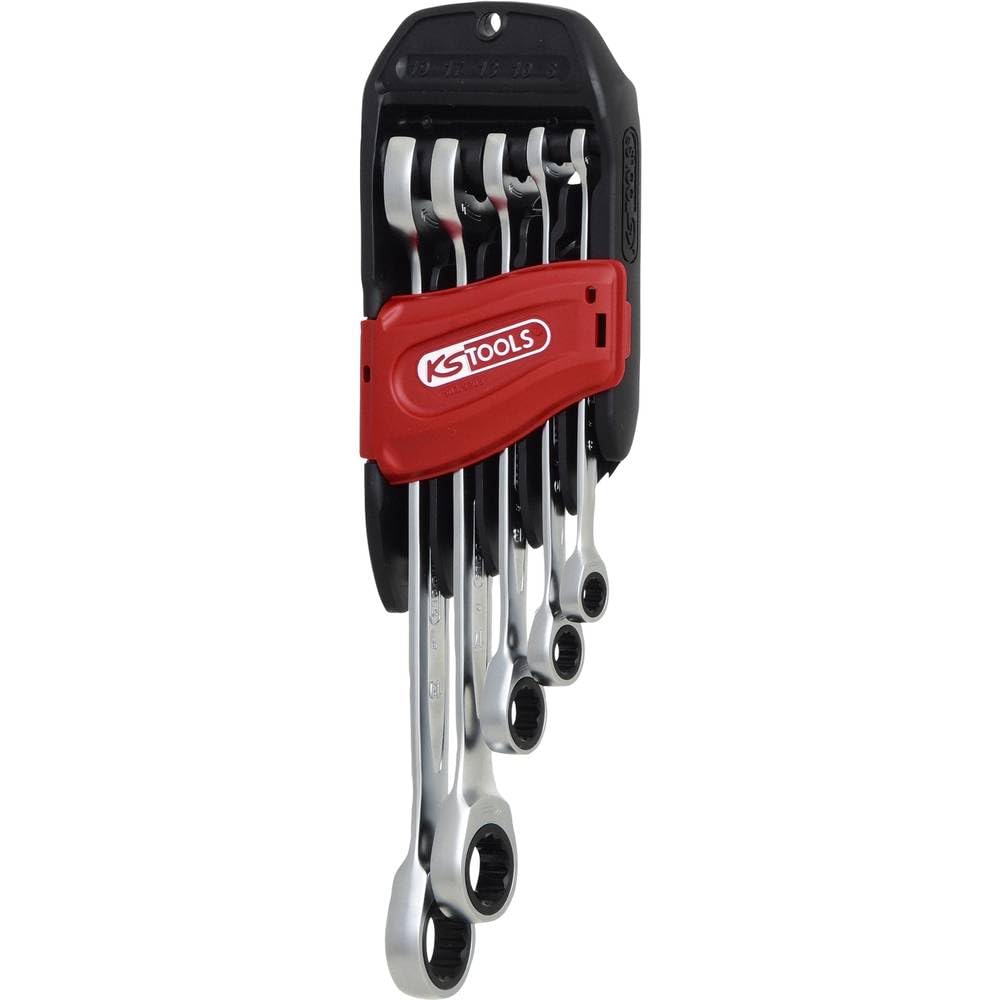 KS Tools 503.5205 DUO GEARplus® Ratschenringmaulschlüssel-Satz mit Maul-Ratschenfunktion, 5-tlg.