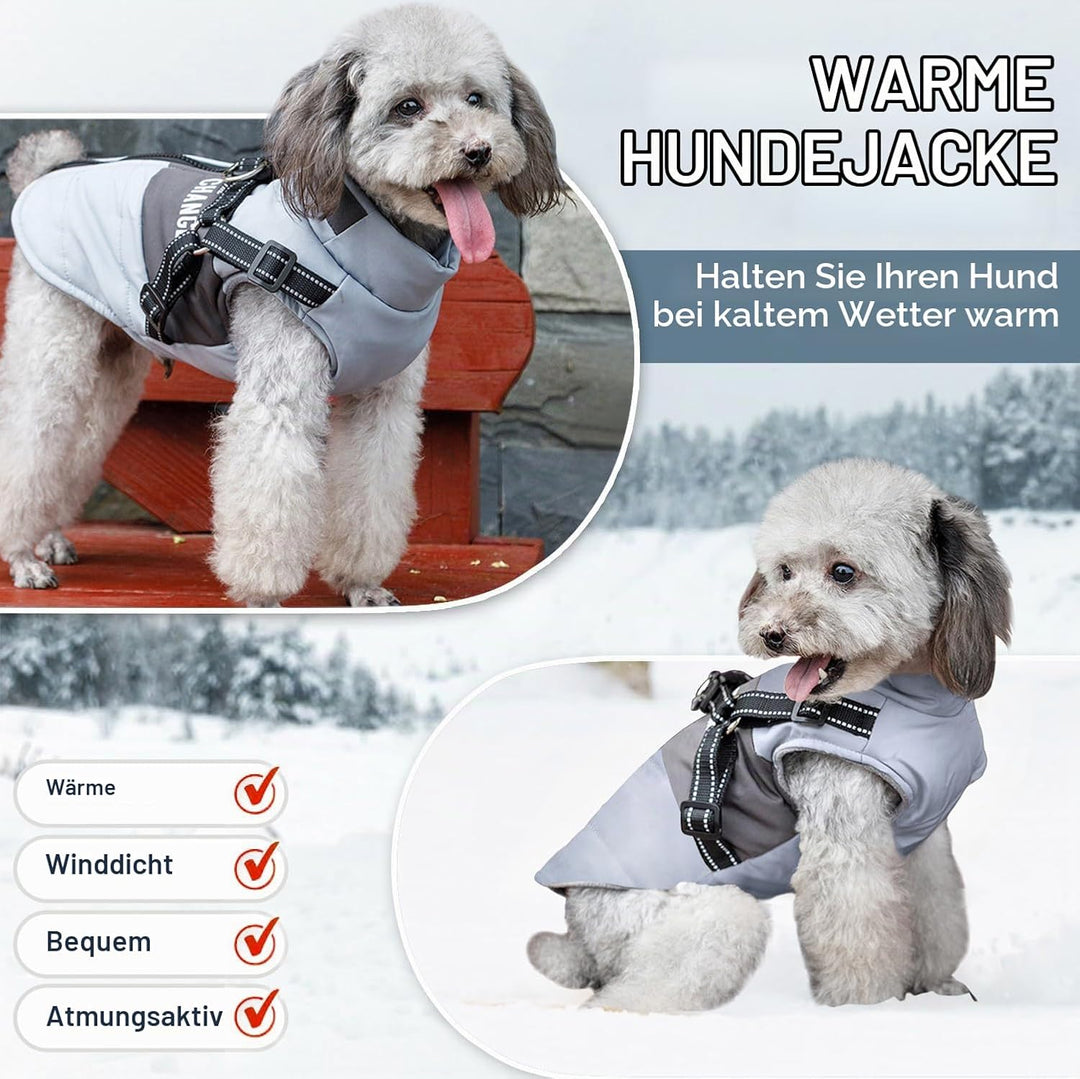 Hunde Winterjacken,Warme Hundemäntel Reflektierend Hundekleidung wasserdichte Welpenweste für kaltes
