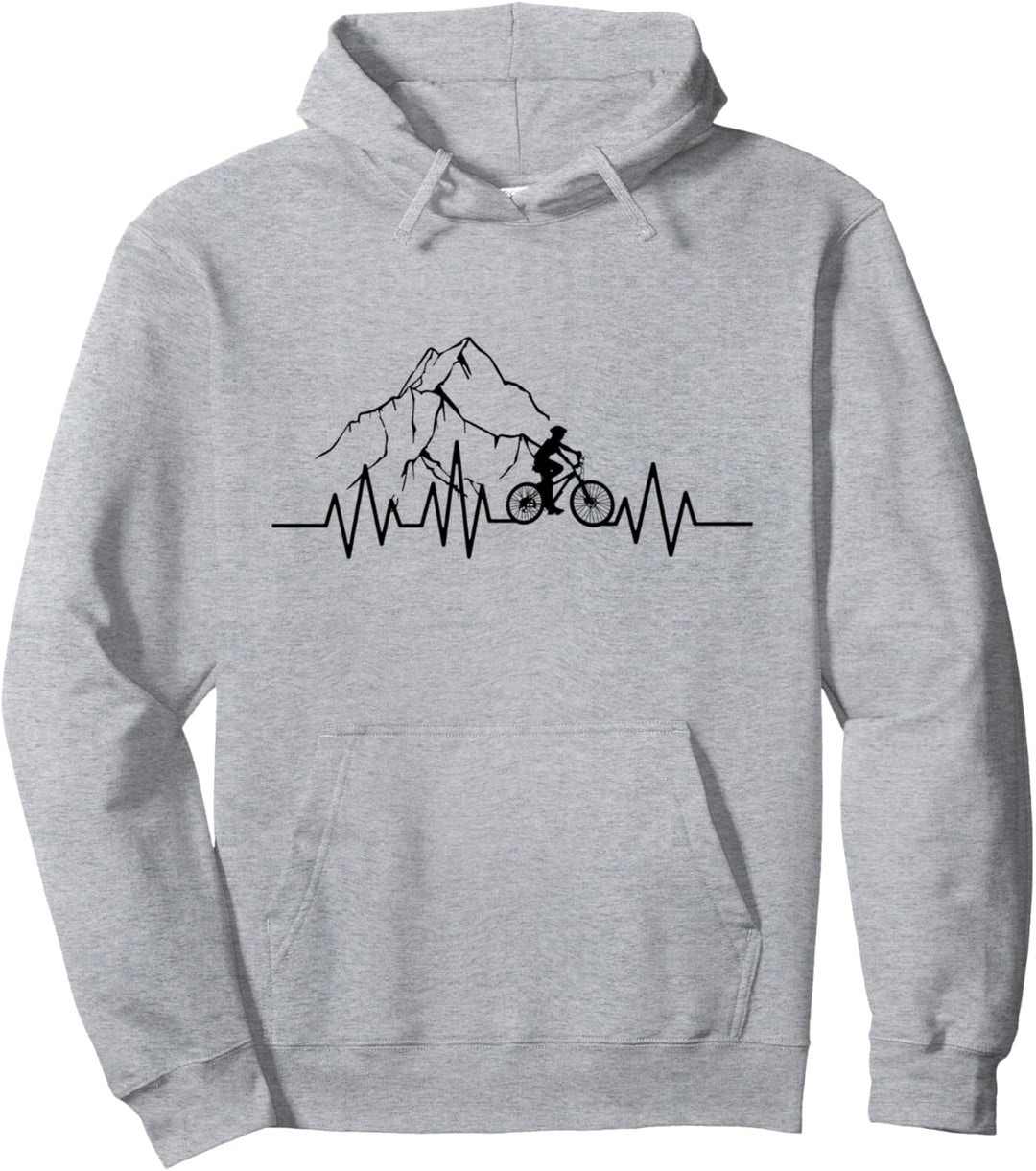 Mountainbike Geschenk Weinlese-Herzschlag-Biker Pullover Hoodie
