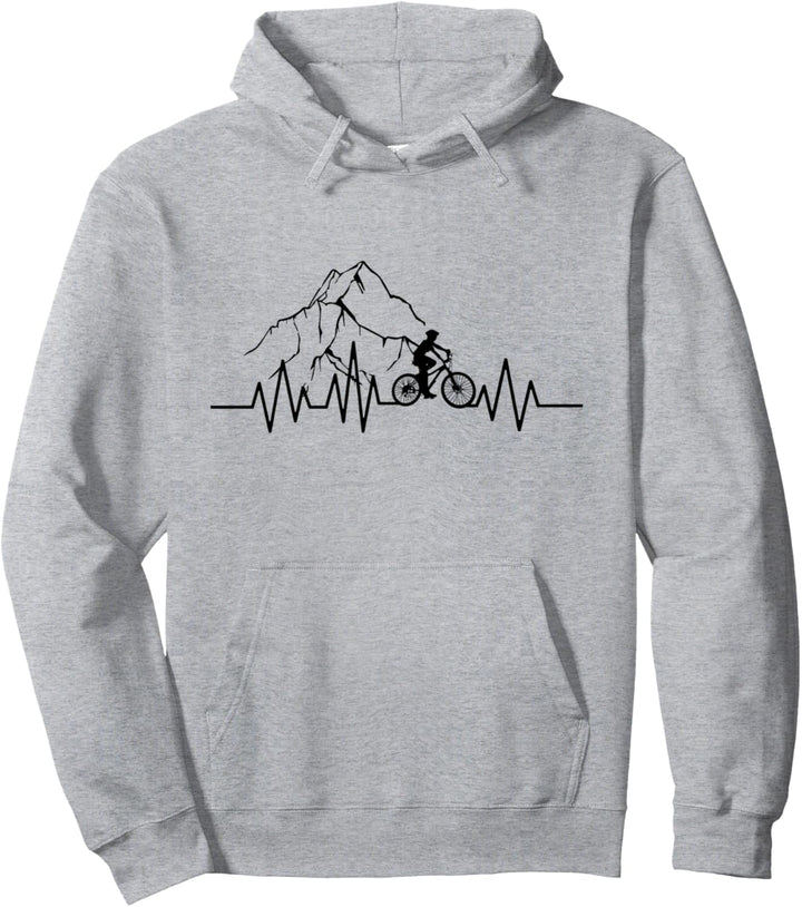 Mountainbike Geschenk Weinlese-Herzschlag-Biker Pullover Hoodie