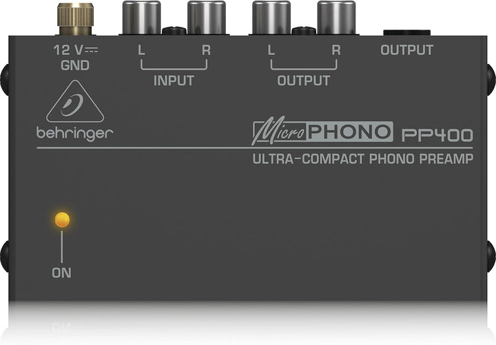 Behringer MICROPHONO PP400 Ultrakompakter Phono-Vorverstärker Single, Single
