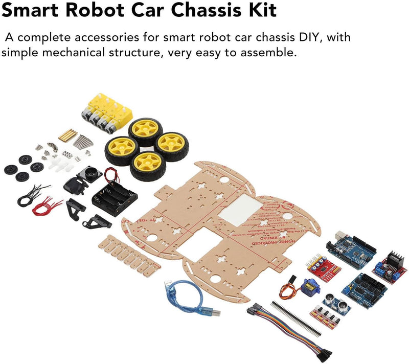 Marhynchus DIY Smart Robot Car Chassis Kit, Tracking Motor Robot Smart Car Platform 4WD für Teens DI