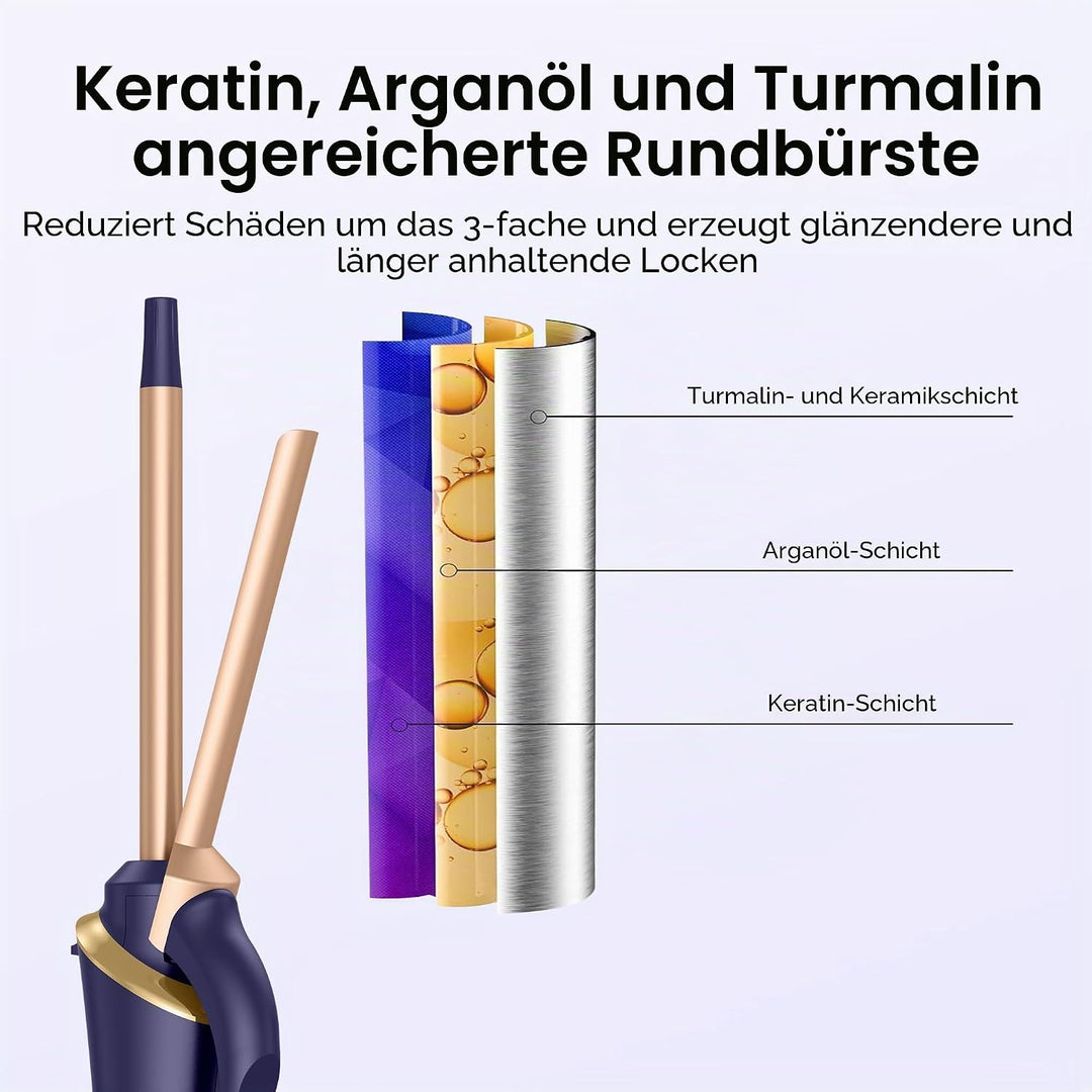 Mini Lockenstab Reise 13mm, Mini Lockensta Kurze Haare, Reise Lockensta mit 5 Temperatur Einstellbar