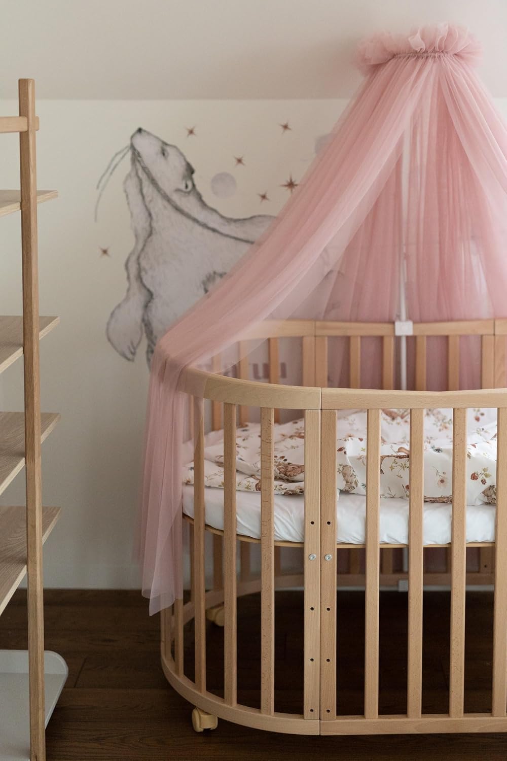 Waldin Baldachin, Himmel und Himmelstange zur Befestigung am Bett, OHNE Bett, Rosa, Rosa