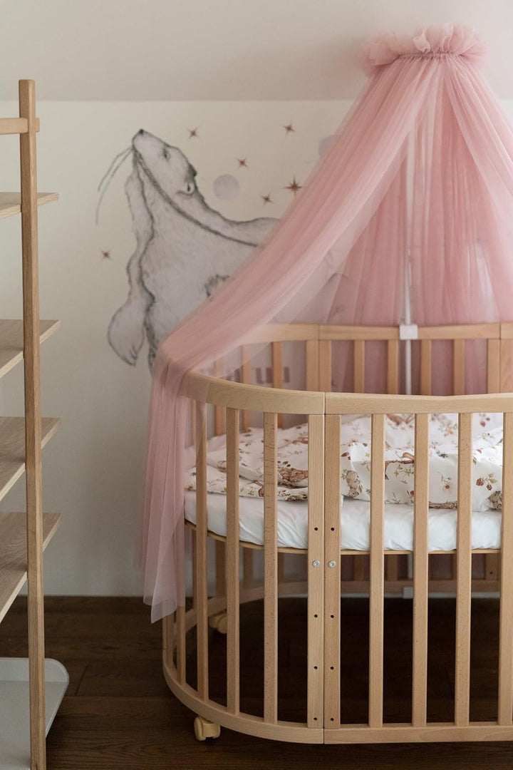 Waldin Baldachin, Himmel und Himmelstange zur Befestigung am Bett, OHNE Bett, Rosa, Rosa