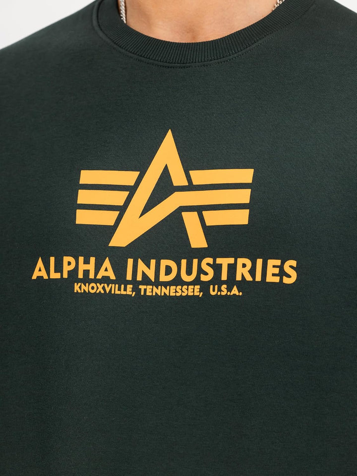 Alpha Industries Herren Basic Big Logo Sweatshirt XXS Dark Petrol, XXS Dark Petrol
