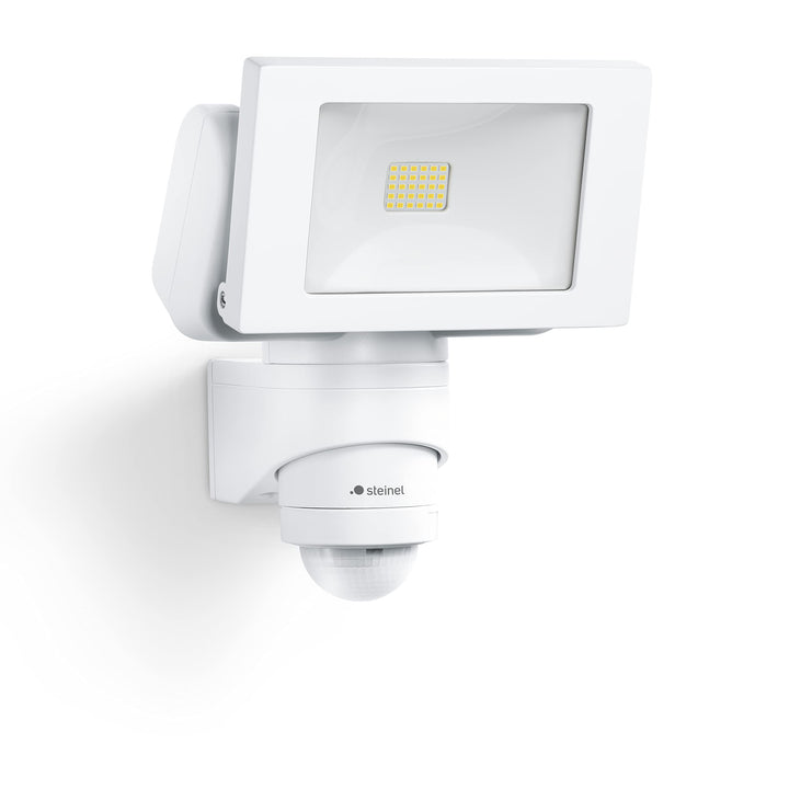 Steinel LED Aussenstrahler LS 150 S weiss, 240° Bewegungsmelder, max. 12 m Reichweite, 14,7 W, Schwe
