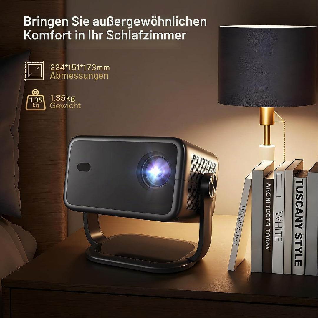 4K Unterstützung Smart Beamer HiFi Audio/KI-Sprachsteuerung/HDR10+/800 ANSI | Native 1080P FHD Heimk