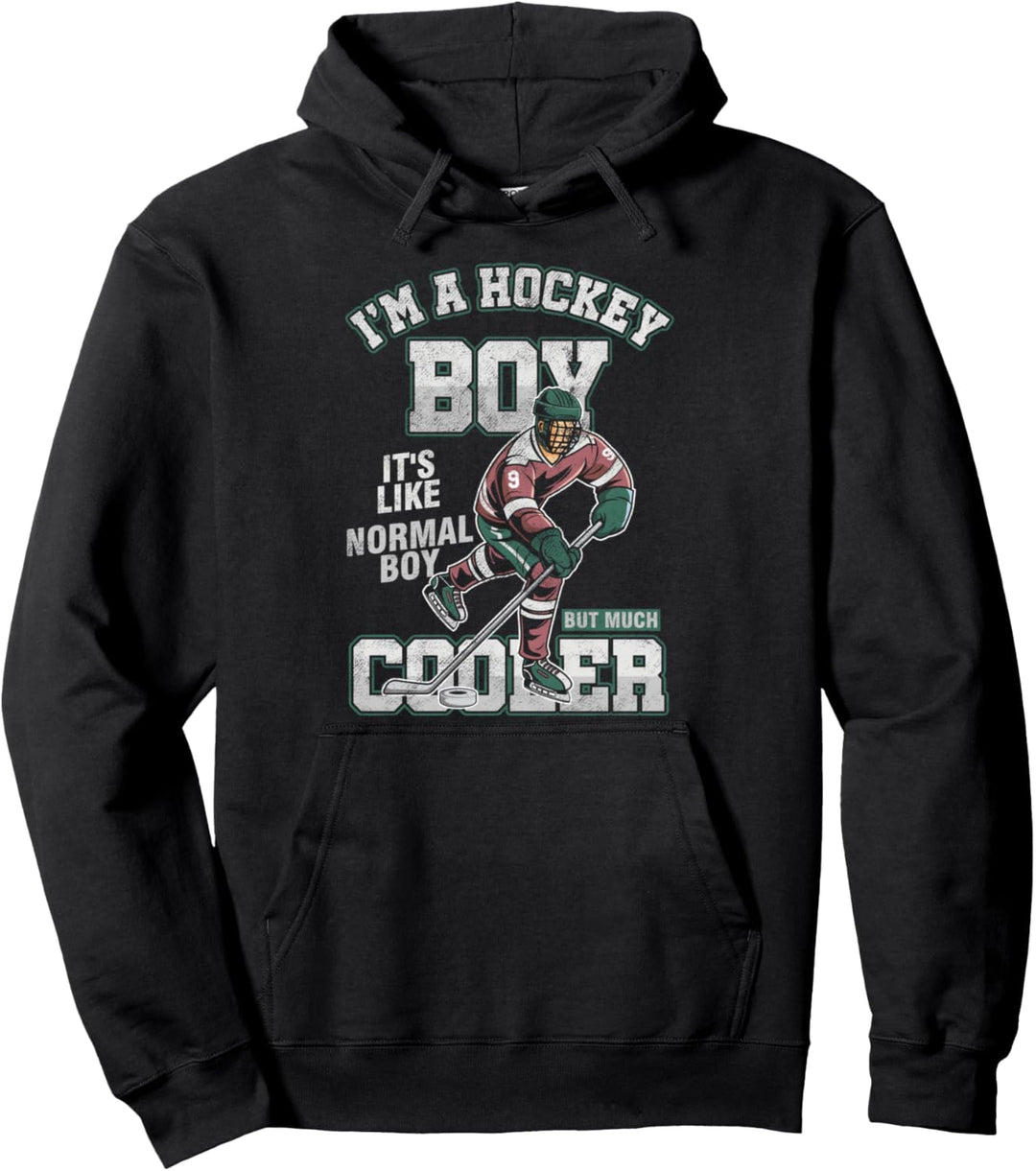 Cool Hockeyspieler Boy Hockey Athlet Männer Hockeyist Coach Pullover Hoodie
