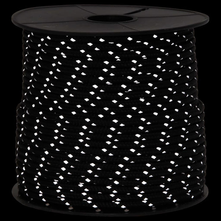vidaXL Zeltleine Reflektierend mit Seilspannern 50 m 4 mm Schwarz 4 mm, Schwarz 4 mm