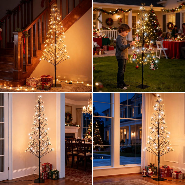 1.5M im Freien künstlichen Baum enthält 27 LED Weisse Blinkende Glühbirne - 216 LED Pre lit Weihnach