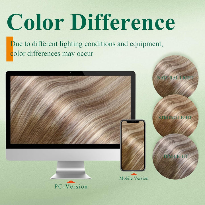 Easyouth Balayage Clip Extension Echthaar Blond Clip in Haar Extensions Remy Menschlich Clips in Haa