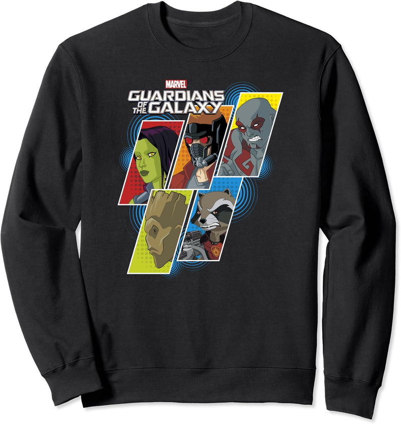 Marvel Guardians Of The Galaxy Cartoon Slanted Panels Sweatshirt