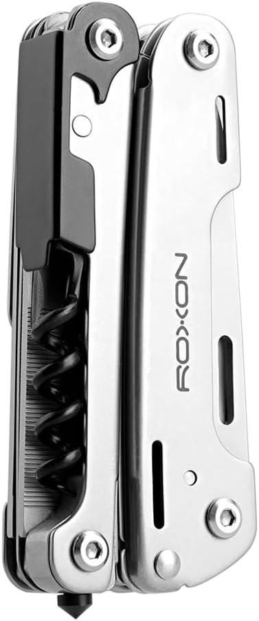 Roxon S801S STORM Multitool Zange, Outdoor Multi Tool, Multitool mit extra Bits Gruppe und schwarzem