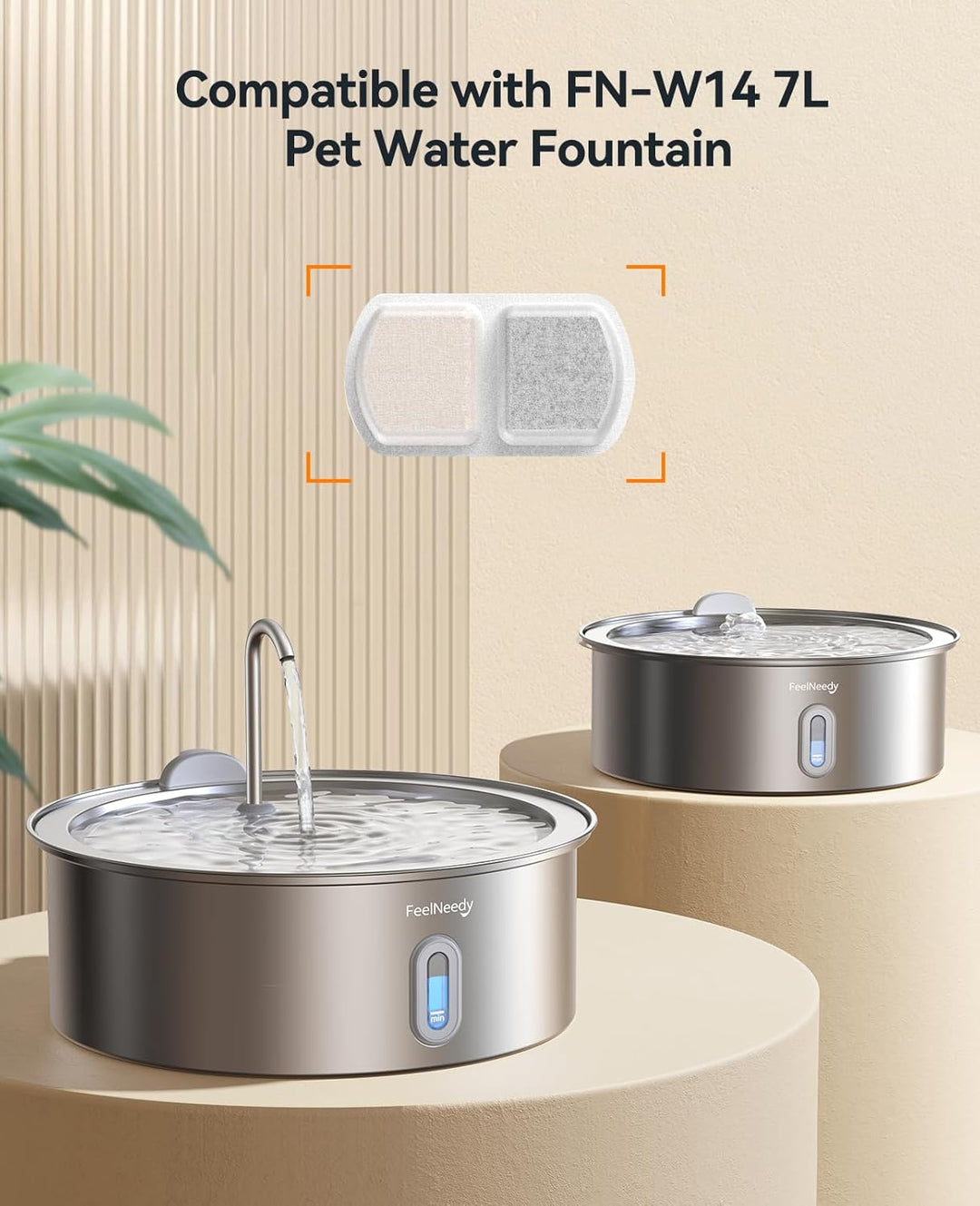 FEELNEEDY 6 Stück Aktivkohlefilter und 6 Stück Schwämme für Wasserpumpe, kompatibel mit 7 Liter Trin