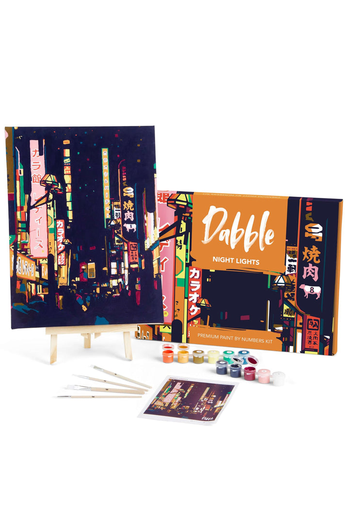Dabble™ Premium-Set „Malen nach Zahlen“ für Erwachsene und Anfänger. Mit Zubehör: Leinwand, Rahmen,