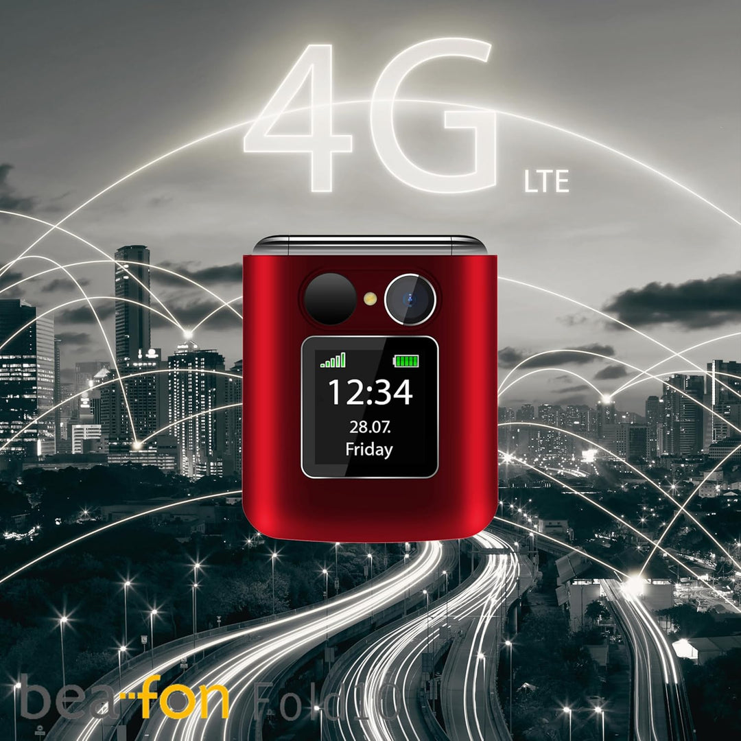 Beafon, Fold10 LTE, Klapphandy, SOS Notruftaste, XL Farbinnendisplay2,2 (5,58cm), XL Farbaussendispa