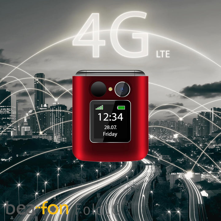 Beafon, Fold10 LTE, Klapphandy, SOS Notruftaste, XL Farbinnendisplay2,2 (5,58cm), XL Farbaussendispa