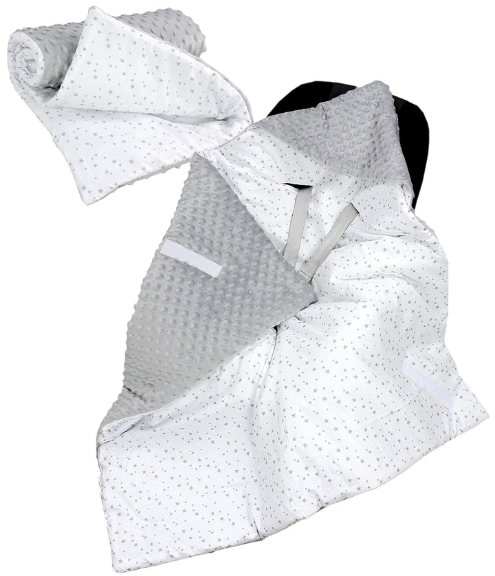 TupTam 2er Set Baby Decken Einschlagdecke 85x85 cm für Autositz Babyschale Babydecke Wiegendecke Min