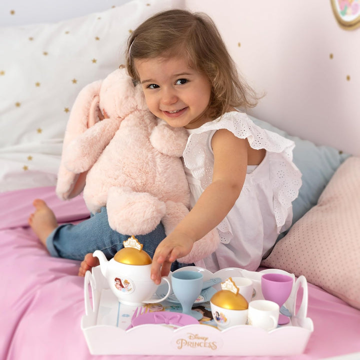Smoby - Disney Princess Tea Trolley, herausnehmbares Tablett und 17 Zubehörteile, komplettes Teeserv