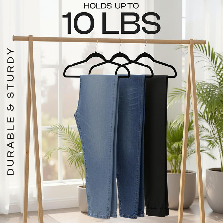 Utopia Home Premium Samt Kleiderbügel 50er Pack - rutschfeste & langlebige Kleiderbügel - Schwarze K