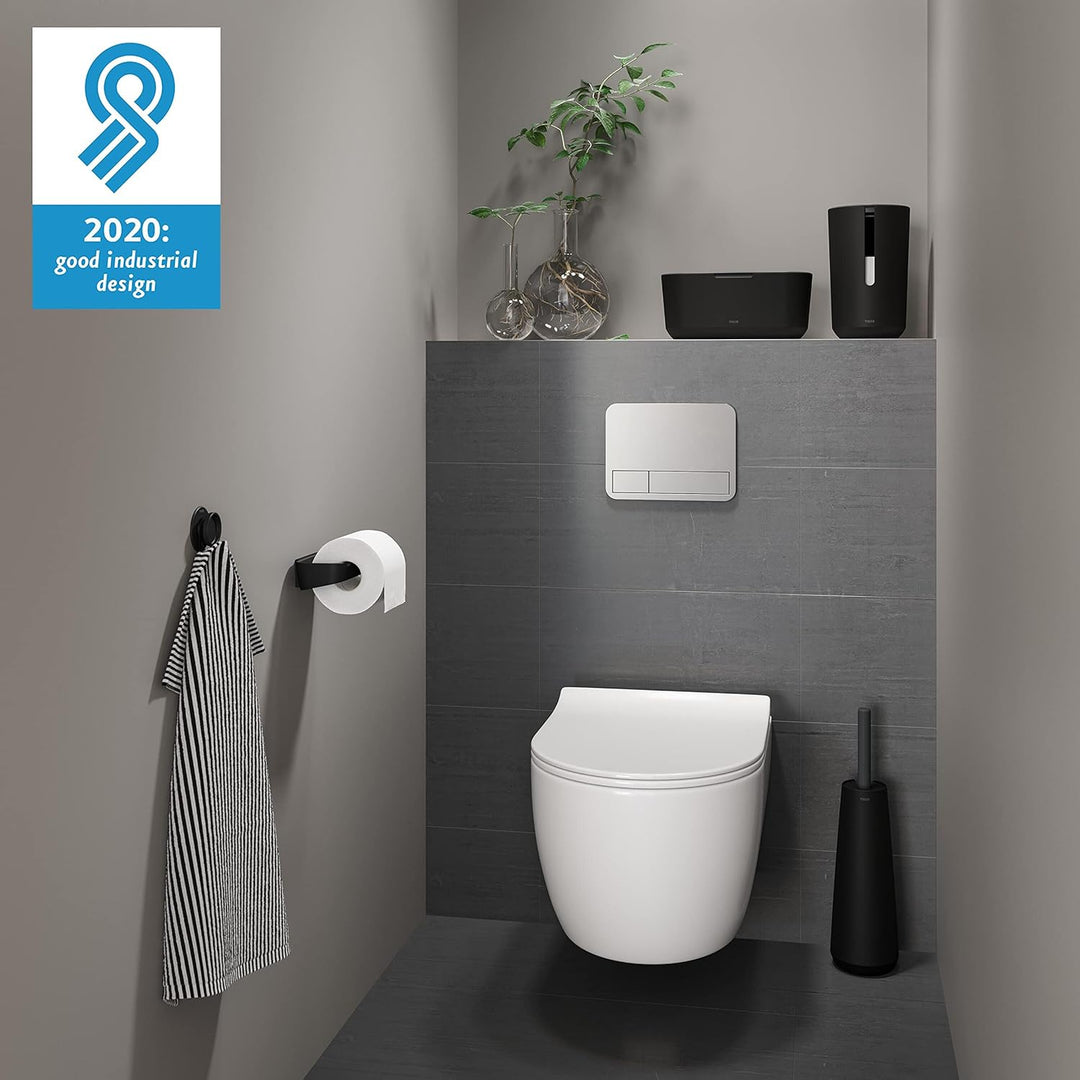 Tiger Tess Toilettenbürstenhalter freistehend mit flexibler Swoop WC-Bürste, Farbe: Schwarz / Anthra