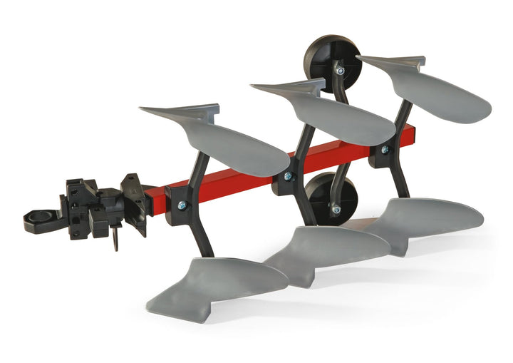 Rolly Toys Pflug S2612386 (Rollyscraper, grosser stabiler Dreifurchenpflug für Traktoren, rot) 12386