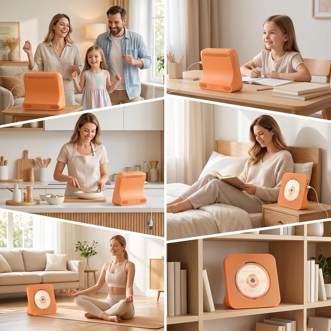 CD Player mit Lautsprecher CD-Player Bluetooth 5.0 mit Fernbedienung Staubschutzhülle Bildschirm FM-
