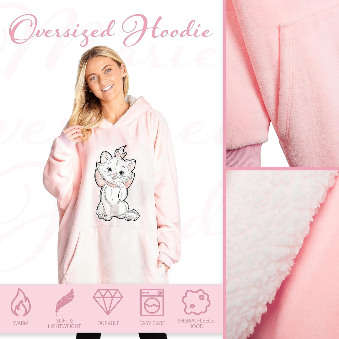 Disney Übergrosse Kapuzenpullover Damen Hoodie Decke Mädchen Teenager Herren Einheitsgrösse Rosa/Mar