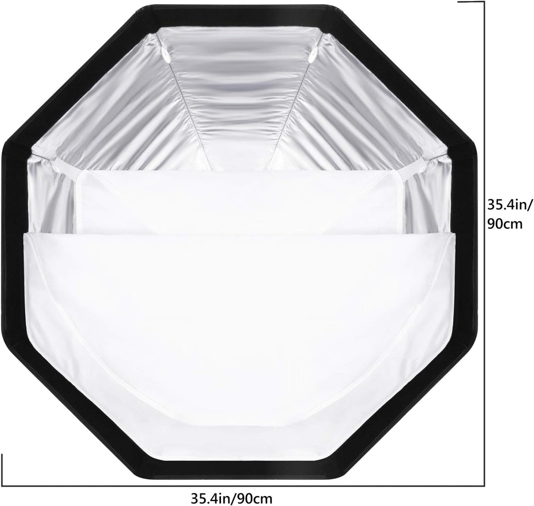 NEEWER 90cm achteckige Softbox mit Schnellspanner, mit Bowens-Halterung, Tragetasche, kompatibel mit