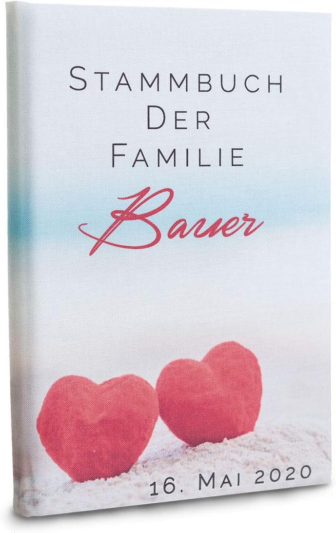 Hochzeitideal Stammbuch der Familie Familienstammbuch bedruckten Buchbinderleinen (509 - Marea perso