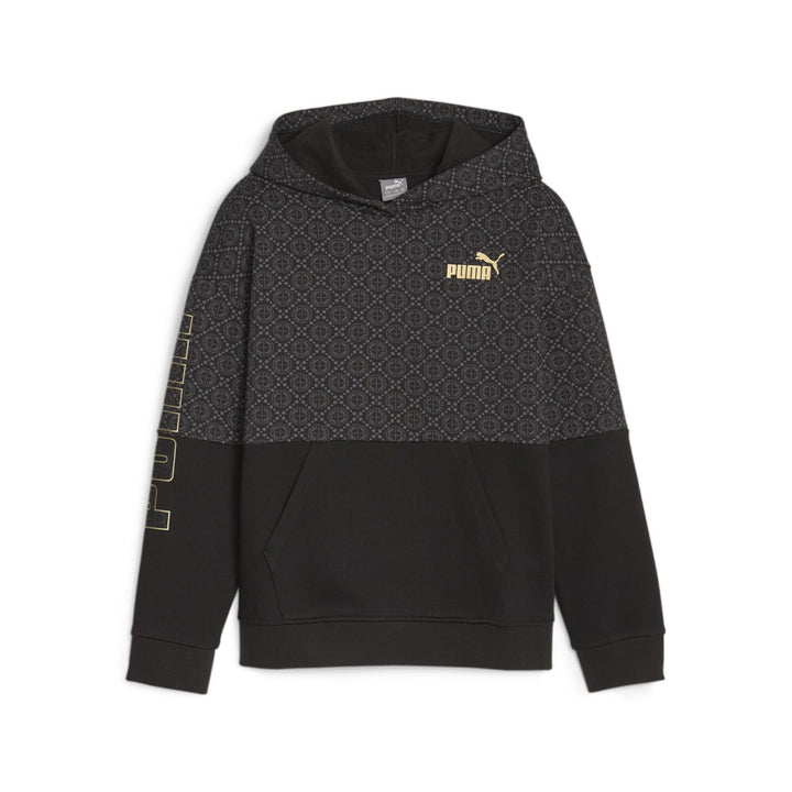 PUMA Mädchen Power Logo Love Colorblock Hoodie G Schweiss 128 Puma Schwarz, 128 Puma Schwarz