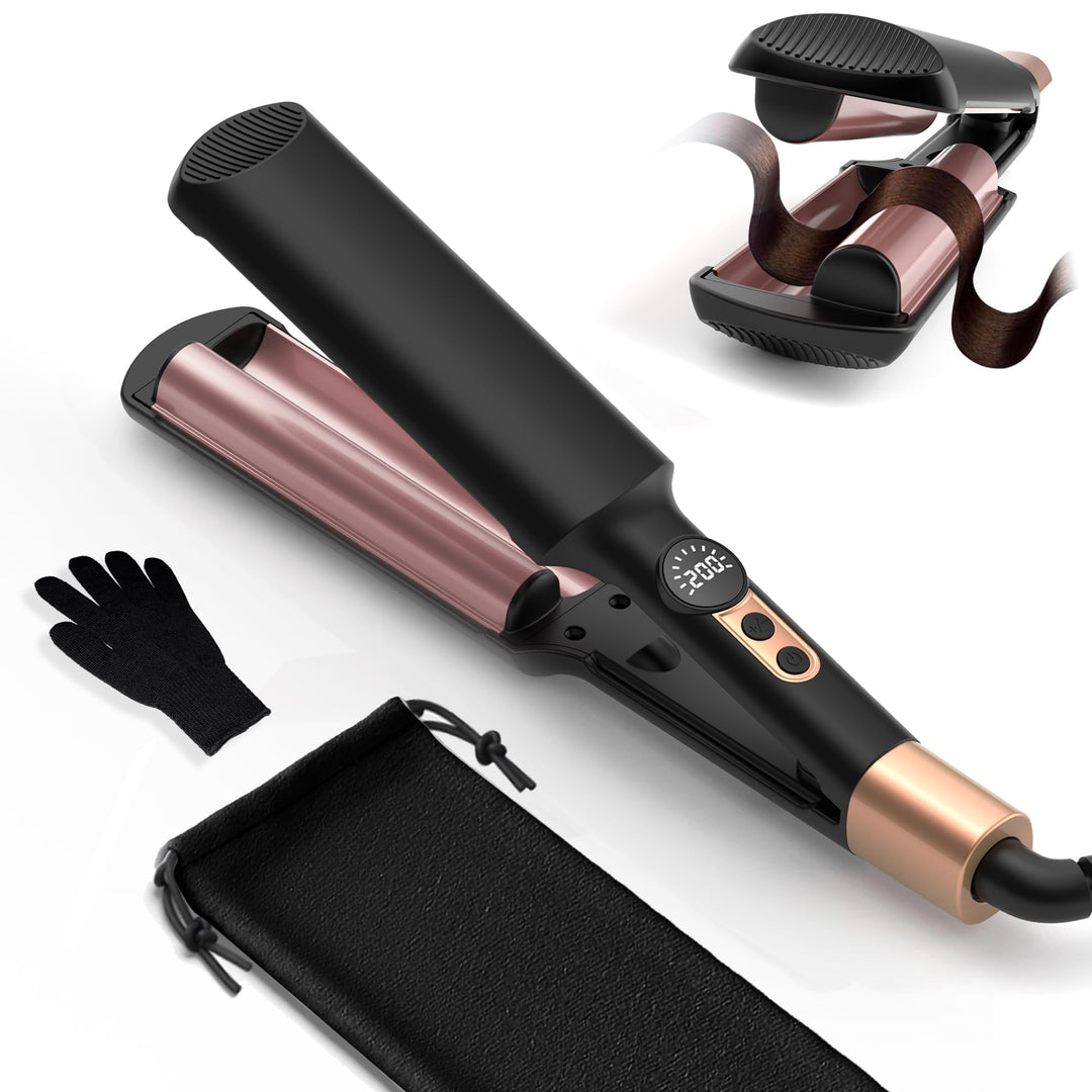 UKLISS Welleneisen - Mini Welleneisen für Haare, Reisegrösse Beach Waves Lockenstab, Mermaid Hair Wa