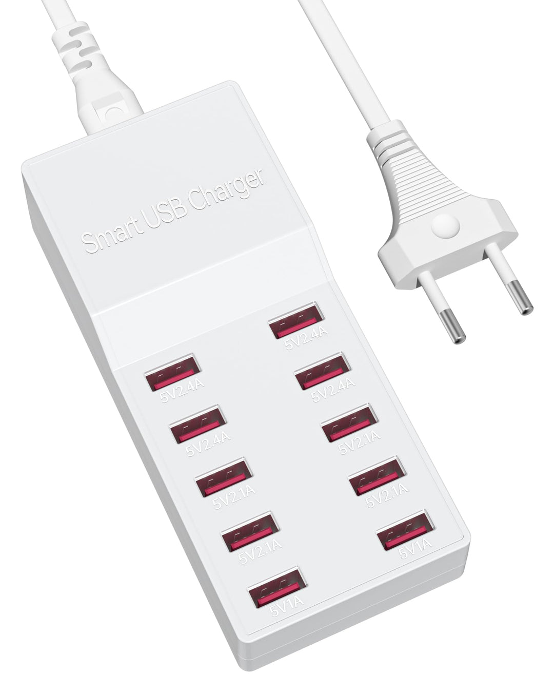 USB Ladegerät Mehrfach, Binamao 50W USB Ladegerät 10-Port Multi USB Netzteil, USB-A Ladestation Mehr