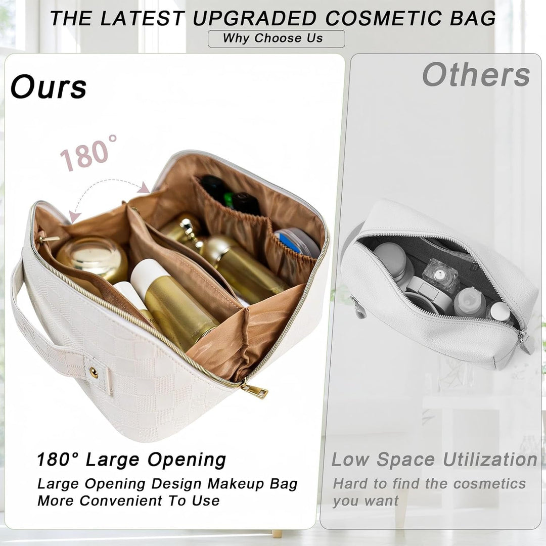 Reise Kosmetiktasche Damen mit Grossem,Tragbare Reise Make Up Tasche,Wasserdichter Schminktasche kul