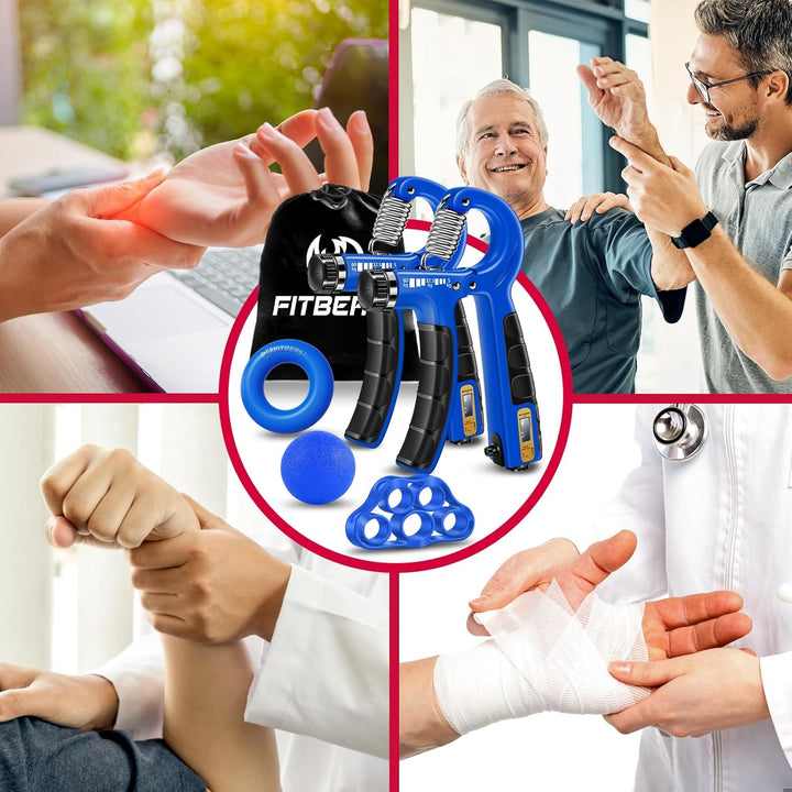 FitBeast Handtrainer Trainingsset (5-teilig), 2 Unterarmgriff Einstellbare Widerstand Handgreifer, F
