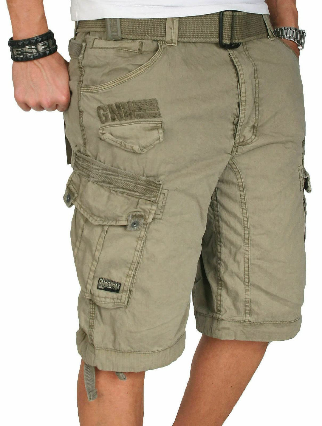 Geographical Norway Herren Cargo Short Sommer Bermuda Kurze Hose Shorts Mastic M, Mastic M
