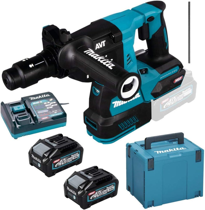 Makita HR004GM201 Akku-Kombihammer SDS-PLUS 40V max. / 4,0 Ah, 2 Akkus + Ladegerät im MAKPAC mit 2 A