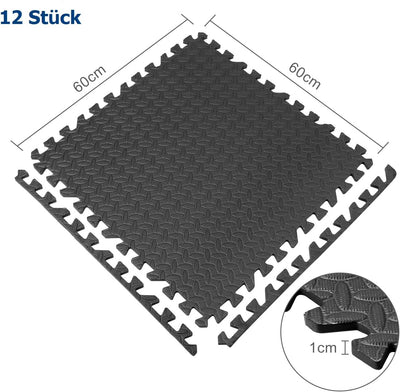 Trintion 12 Stück Poolmatte Schutzmatten 60 x 60 x 1 cm Sportmatte Gymnastikmatte Puzzlematte Bodens