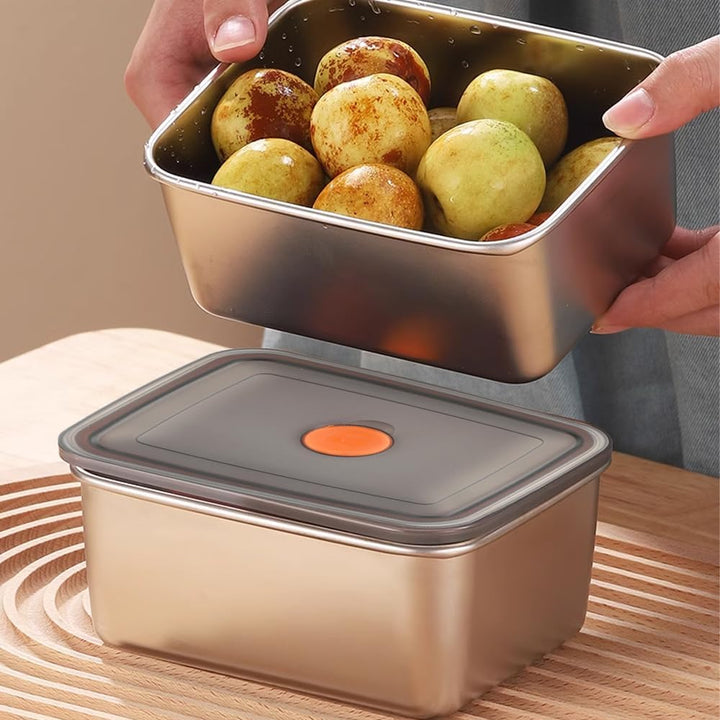 6 Stück Frischhaltedosen Mit Deckel,Meal Prep Boxen,Edelstahl | Lebensmittelbehälter Luftdicht 13,5*