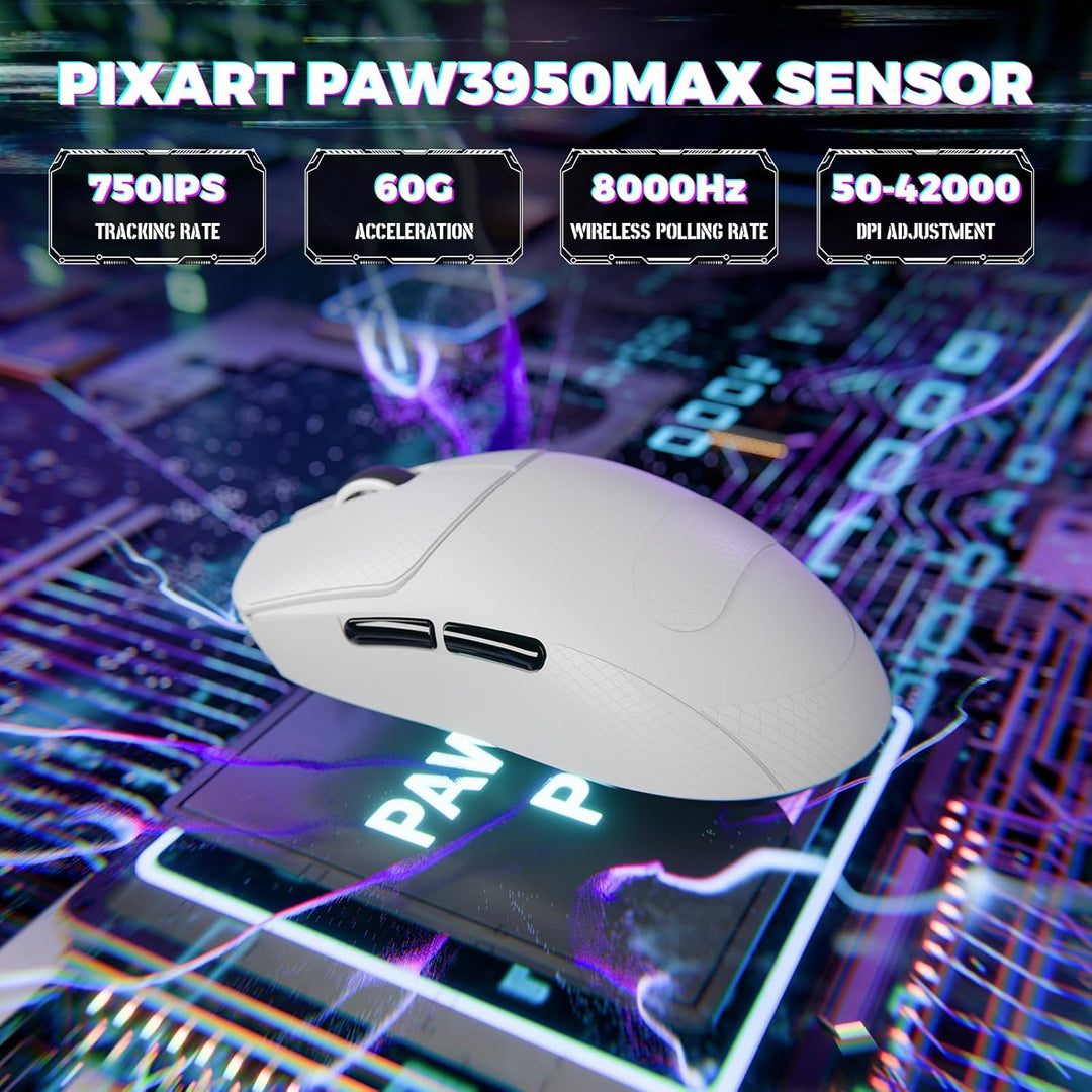 MAMBASNAKE X ATTACKSHARK X8ULTIMATE Kabellose Gaming-Maus&Grip Tape,PAW3950MAX Sensor,8K Abtastrate,