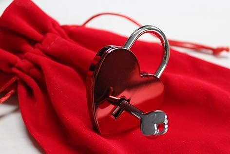 ELUNO Liebesschloss Herzschloss Schloss mit Gravur und Schlüssel I Valentinstags Geschenk für Sie Ih
