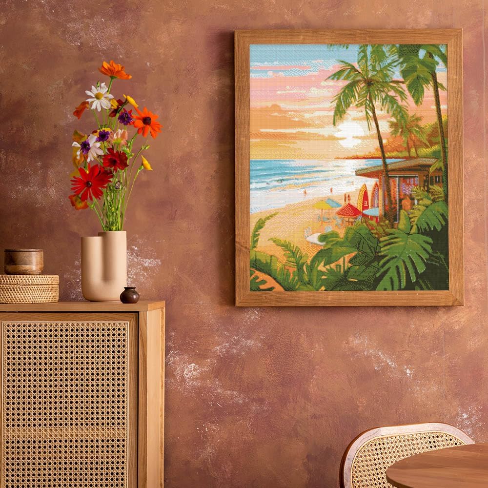 Figured'Art Diamond Painting Erwachsene 40x50cm Mit Rahmen Ganze Leinwand gespannt Surfclub 5D Bilde