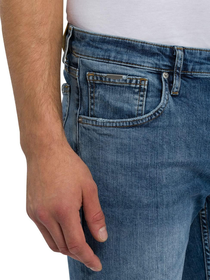 Cross Jeans Herren Damien Slim Jeans, Blau (Mid Blue 020), W42/L32 (Herstellergrösse: 42/32)