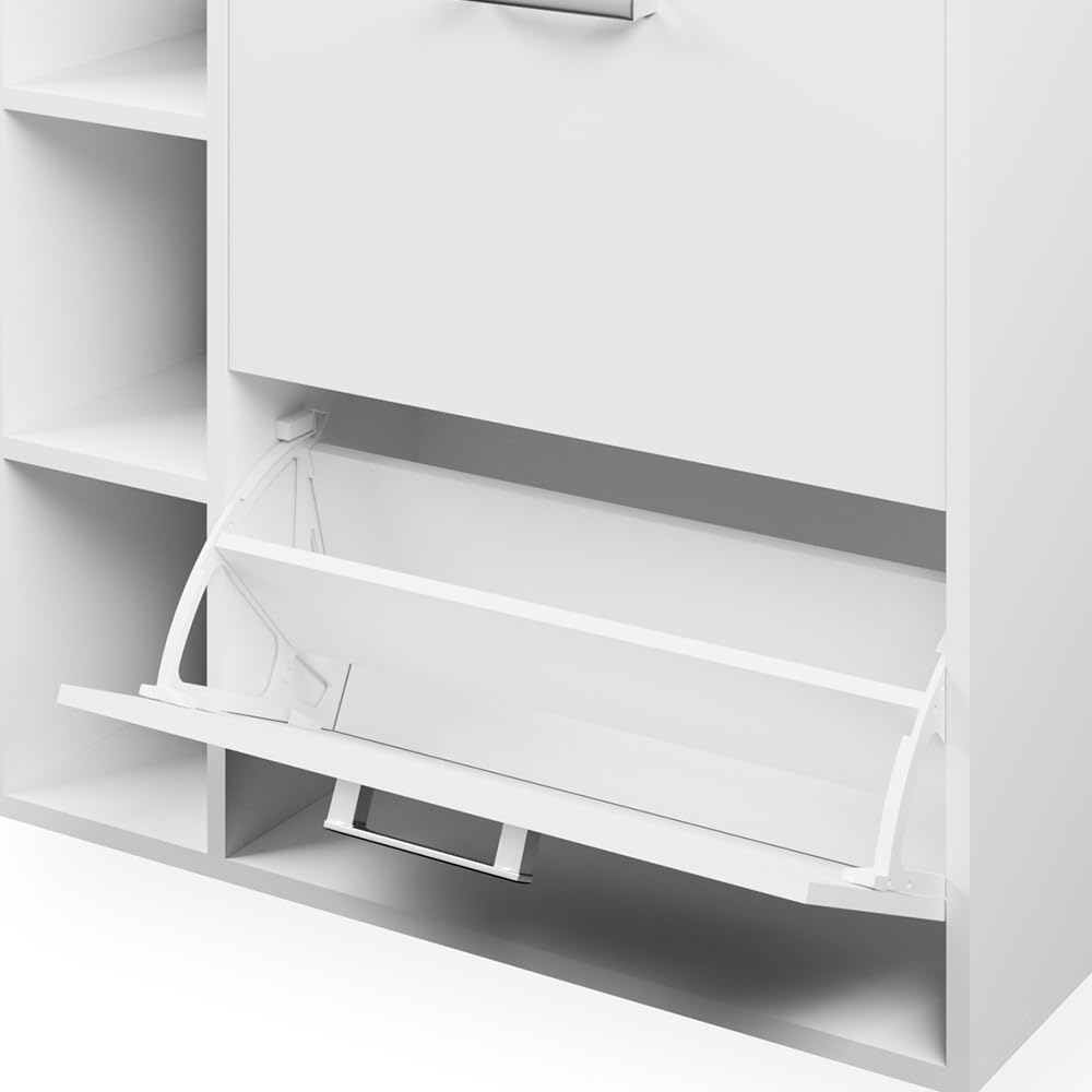 Vicco Schuhkipper Orlando, Schuhregal, Weiss, 24.5 x 90 cm Weiss 2 Fächern, Weiss 2 Fächern