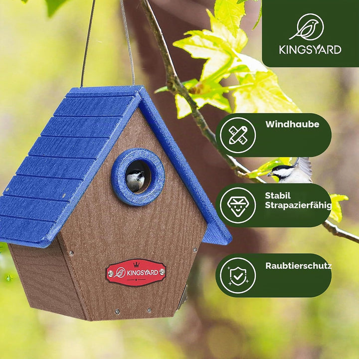 Kingsyard Nistkasten Vogelhaus aus recyceltem Kunststoff für den Aussenbereich - Hängende Nisthöhle