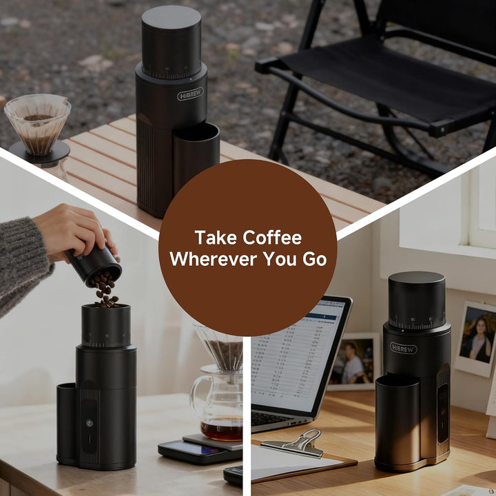HIBREW G5mini Kabellose Tragbare Kaffeemühle, 5200-mAh-Akku